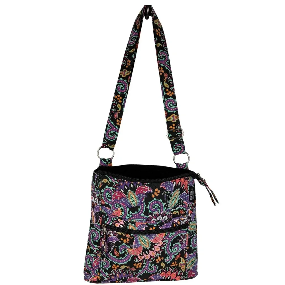 Waverly Inspirations Quilted Paisley Crossbody Bag Purse Adjustable Strap